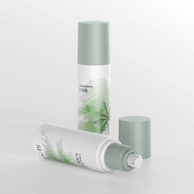 Beauty Custom Single Wall Green Cosmetic Serum Lotion Botol 120ml Dengan Dispenser