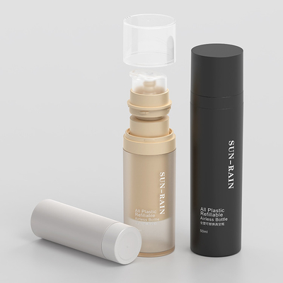 30ml 50ml Pompa PET Kemasan Kosmetik Penggantian isi ulang PET Double Wall Bottle Krim Wajah