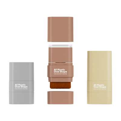 Pabrik Langsung Bisa Mengatur Warna Dasar Stick Semua Plastik Bentuk Oval Botol Deodorant Dengan Sikat