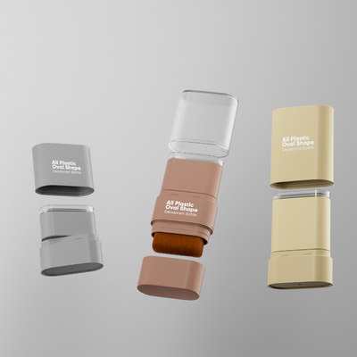 Pabrik Langsung Bisa Mengatur Warna Dasar Stick Semua Plastik Bentuk Oval Botol Deodorant Dengan Sikat