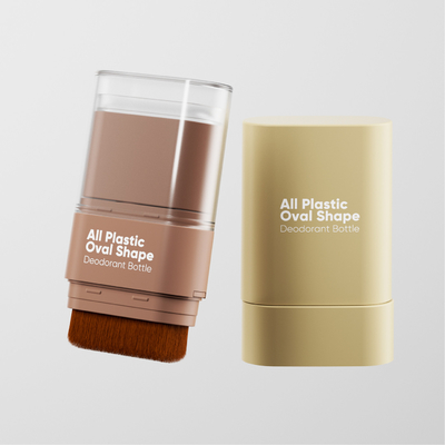 Pabrik Langsung Bisa Mengatur Warna Dasar Stick Semua Plastik Bentuk Oval Botol Deodorant Dengan Sikat