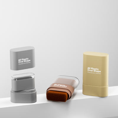 Pabrik Langsung Bisa Mengatur Warna Dasar Stick Semua Plastik Bentuk Oval Botol Deodorant Dengan Sikat