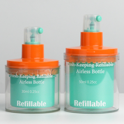 Botol Pompa Tanpa Udara 30ml 50ml untuk Krim Kosmetik dengan Stamping Panas dan Warna yang Disesuaikan