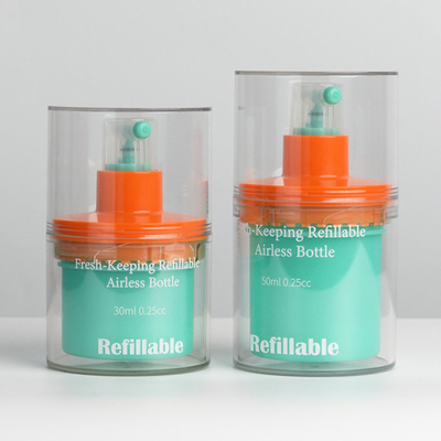Botol Pompa Tanpa Udara 30ml 50ml untuk Krim Kosmetik dengan Stamping Panas dan Warna yang Disesuaikan